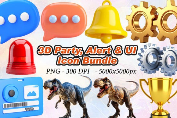 Download 3D Party, Alert &amp; UI Icons - Premium Bundle