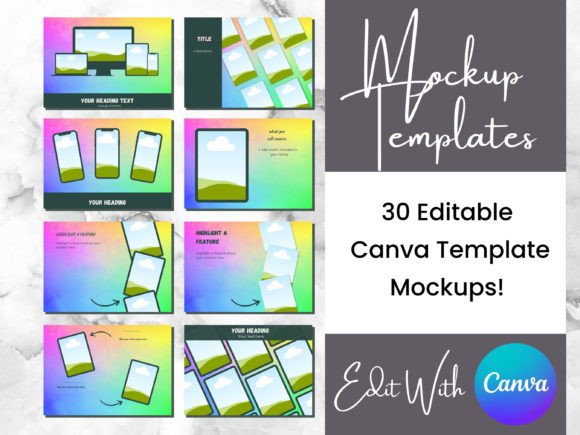Download 15 Rainbow Digital Product Mockups - Product mockups Collection