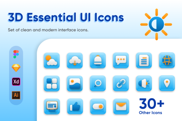 Download 3D Essential UI Icons - Premium Resources