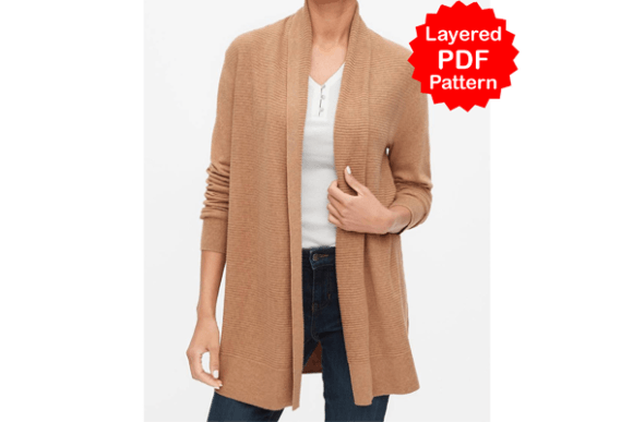 Download Open Front Sweater Pdf Sewing Pattern - Open Collection