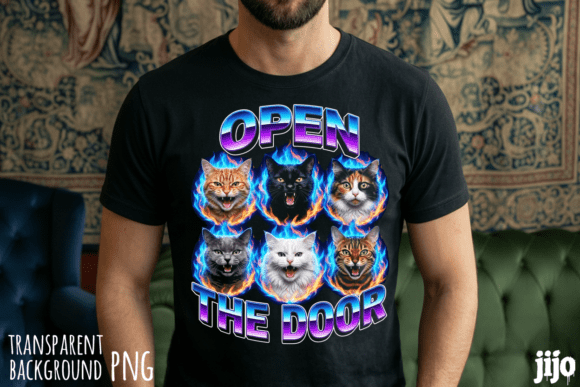 Download Open Door Cats Fire PNG - Open Collection