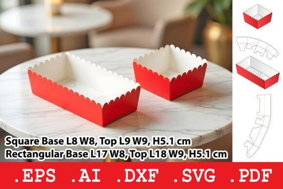 Download Scalloped Edge Open Top Food Tray - Open Collection
