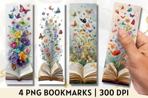 Download Butterfly Open Book Floral Bookmark - Open Collection