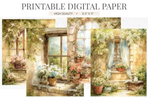 Download Spring Blossom Open Window Digital Paper - Open Collection