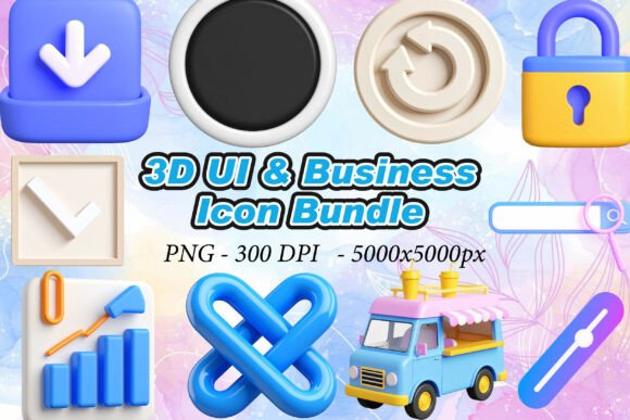 Download 3D UI &amp; Business Icons PNG - Premium Resources