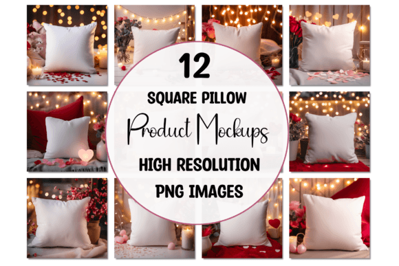 Download Valentine Square Pillow Product Mockups - Product mockups Collection